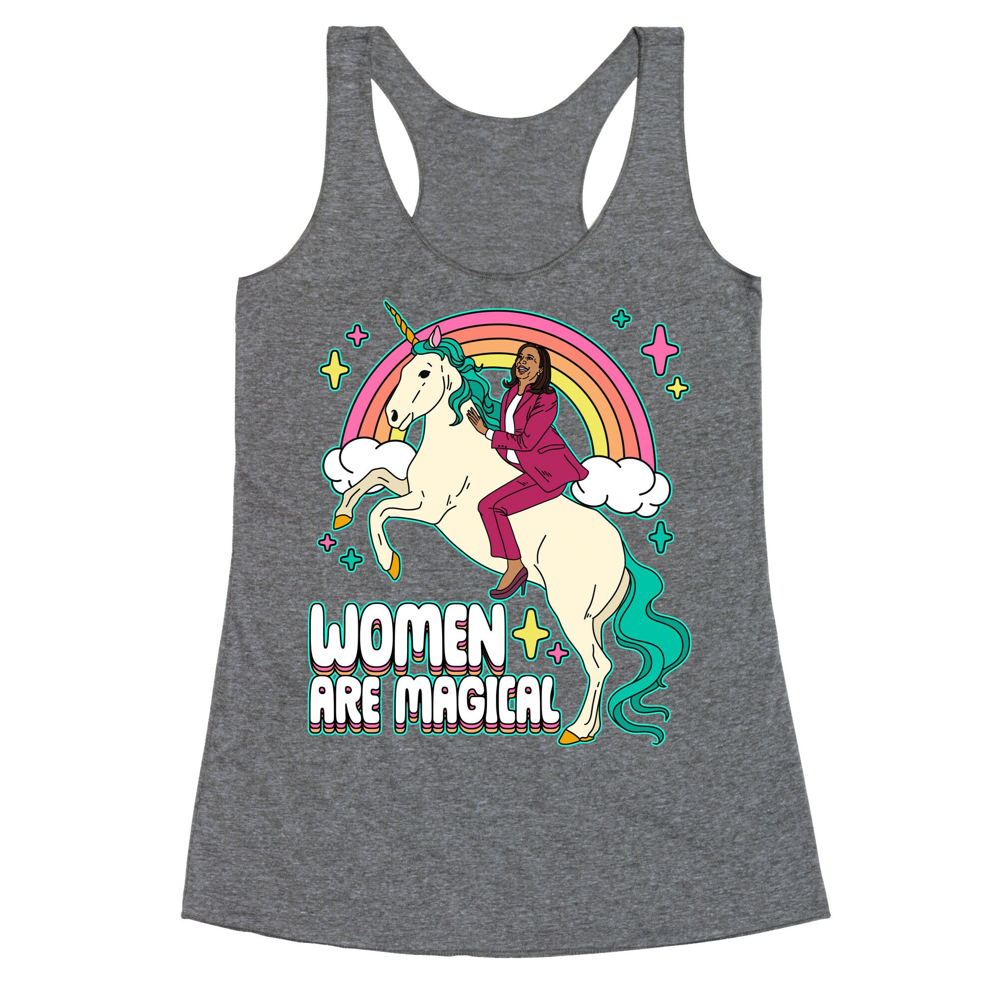 Women are Magical Kamala Harris Unicorn Racerback Tank